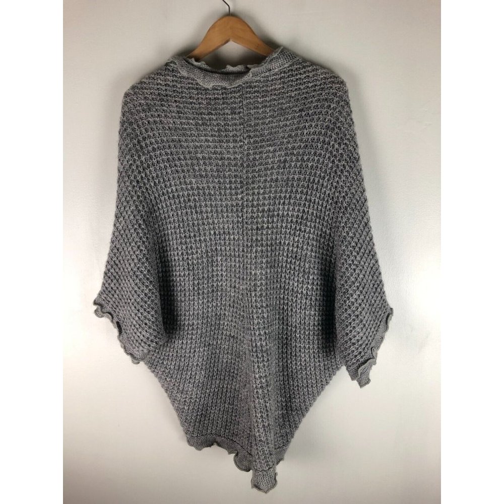 Moth Anthropologie Gray Wool Blend Open Front Cocoon Cardigan Sweater Longline S - Picture 3 of 6